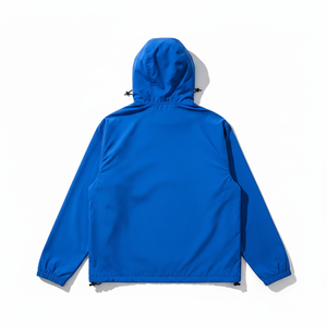 Custom <b>Men's</b> Lightweight <b>Half</b> <b>Zip</b> Anorak Windbreaker <b>Jacket</b> Waterproof Outdoor Pullover Streetwear Hooded Windcoat with Pocket - Product Image 3
