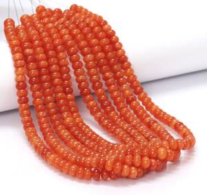 Top Quality Carnelian Quartz Smooth Rondelle Gemstone Beads 8mm Loose Polished Natural <b>Stone</b> Beads for Jewelry Making Wholesale - Product Image 1