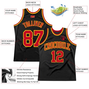 Maillot de basket-ball personnalisé noir et or sans manches en mesh à séchage rapide avec impression par sublimation pour adulte, tenue d'équipe - Product Image 5