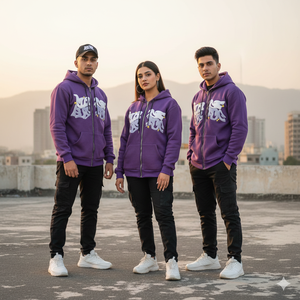 Hoodie Zippé Oversize en Coton Molletonné Épais avec Impression en Relief – Le Meilleur Design Unisexe pour le Streetwear – Fabricant de Qualité Supérieure - Product Image 2