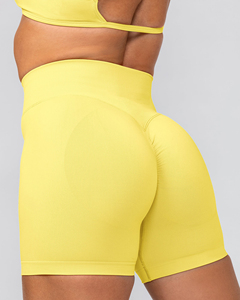 Leggings Cortos Deportivos de Cintura Alta para Mujer, Color Sólido, Sin Costuras, de Secado Rápido, Ecológicos, de Spandex/Algodón, Venta al Por Mayor - Product Image 3
