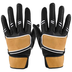 Guantes de Béisbol Chanwo Impex B-B-G-35 Negros y Marrones con Doble Correa de Cuero, Diseño Nuevo, Palma Acolchada, Transpirables, con Gancho - Product Image 3