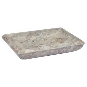 Lavabo en marbre gris 19.7 "x 13.8" x 3.9 "Ensemble de salle de bain élégant - Product Image 1