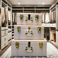 Coffre en métal de luxe élégant marque stockage frais coffre en métal de luxe utilisation pour la maison ferme maison salon voyage chambre lit