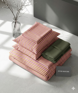 Juego de 4 Fundas de Almohada de Algodón Lavado de Primera Calidad, Tejidas, Ajustables, Elegantes, Tamaño Individual, para Todas las Estaciones, con Diseño Floral Moderno - Product Image 4