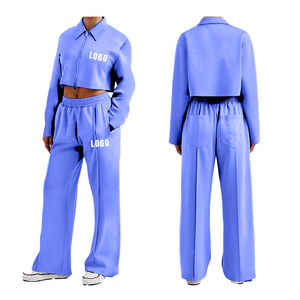 Custom Acid Wash Windbreaker Tracksuit Zipper Hoodie <b>Jacket</b> And Elastic High Waist Trouser Jogging Set Baggy Nylon Track Suit - Product Image 3