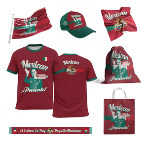 Custom Mexican Election Campaign <b>T</b>-<b>Shirt</b> <b>Cap</b> Flag Set Item for <b>Men</b>-Personalized Short <b>Sleeve</b> Printed Tee for Event - Product Image 1