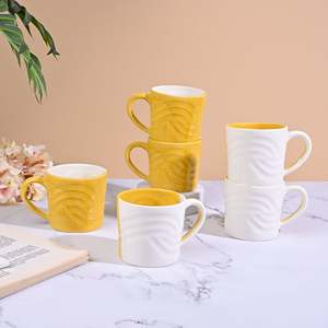 Ensemble de 6 tasses en céramique Sunstone Yellow Coastal Wave - Product Image 6
