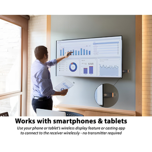 Système de présentation sans fil pour ordinateur portable, PC, appareils HDMI et mobiles avec connexion 5 GHz, portée de 50 pieds, partage d'écran Plug & Play - Product Image 4