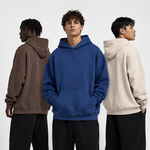Sweats à capuche personnalisés pour hommes, 100% coton, poids lourd, qualité supérieure, impression personnalisée, streetwear, sweats à capuche surdimensionnés - Product Image 2