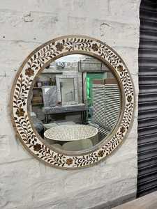 ARIF HANDICRAFTS AH-00390 Modern Style <b>Silver</b> Inlay Customized Shape Eco-Friendly Handmade <b>Wall</b> <b>Mirror</b> Frame Exotic Indian Art - Product Image 6