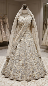 Base en coton naturel tricoté, brodé, motif mandala circulaire à sequins, pour veste ethnique femme, lehenga de mariée, abaya - Product Image 3