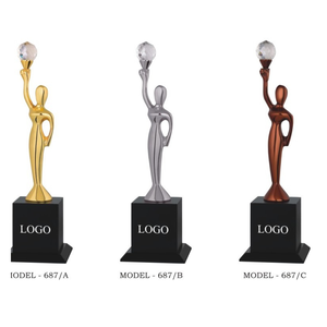 Elegant Dial Shaped Lady Metal Statue In Luxurious Golden Silver and Copper Finishes For Office Desk And Shelf Styling - Product Image 2