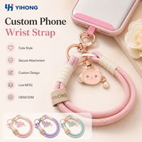 Fabrik-Großhandel Grenzüberschreitend Beliebtes Hello Kitty Handy-Lanyard Kurzer Taschenanhänger Doppelclip Gewebtes Handgelenksband