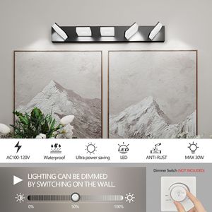 Lampada da Bagno a LED Moderna in Acrilico Nero Opaco, 5 Luci, 32 Pollici, Illuminazione da Parete M - Product Image 4