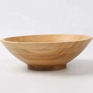 Cuenco de madera con junta de Mango de gran tamaño, con cucharas de ensalada, tazón de fruta decorativo, proveedor al por mayor, juego de mesa de cena - Product Image 2