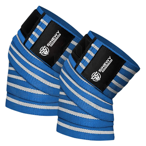 Custom Arrival Adjustable Weight Lifting <b>Knee</b> Wraps <b>Strap</b> <b>Knee</b> <b>Support</b> Unisex Custom Made Gym Training Elastic Wrap - Product Image 2