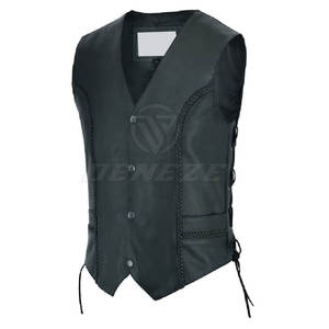 Chaleco de cuero para hombre de alta calidad OEM, hecho a medida, chaleco de cuero para hombre de alta calidad, muy vendido. - Product Image 3