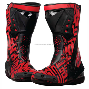 Moto <b>Boots</b> Mid-Calf Microfiber Leather Upper Rubber Outsole Side <b>Zipper</b> Closure Light Weight Breathable Comfortable Anti-Slip - Product Image 3