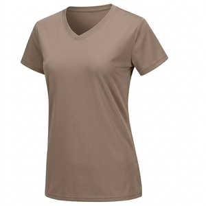 OEM Drop Shoulder Women's Cotton <b>Crop</b> T Shirt Breathable Quick Dry Short Sleeve Casual Tee Crew Neck Summer Gym <b>Top</b> Label - Product Image 2