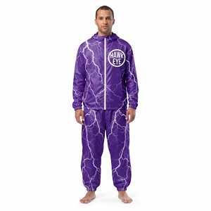 Ensemble de survêtement en nylon uni pour homme, veste coupe-vent légère et pantalon - Product Image 4