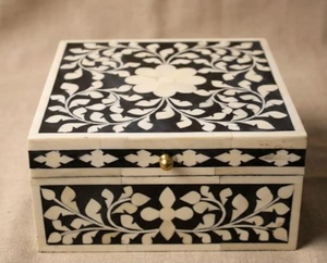 Boîte de rangement décorative artisanale en os incrusté pour bijoux, coffret à souvenirs haut de gamme pour la maison, le bureau, les boutiques et l'hôtellerie - Product Image 1