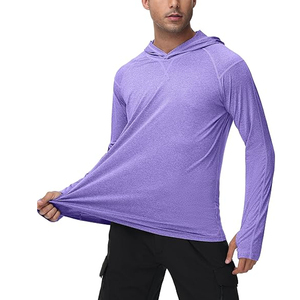 Sudadera con Capucha Morada de Manga Larga para Hombre, Protección Solar UPF 50, Impermeable, de Secado Rápido, de Poliéster, para Pesca, con Estampado, para Adultos - Product Image 1