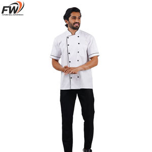 Veste de Chef Unisexe en Coton et Polyester Respirante avec Logo Personnalisé pour Hommes et Femmes, Blanche et Noire, pour Restaurant et Cuisine – Vente en Gros - Product Image 2