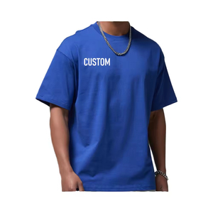 T-shirt en coton tricoté uni, séchage rapide, respirant, avec logo personnalisé, pour le sport et la course, col rond, coupe classique, décontracté, imprimé, brodé, vierge - Product Image 4