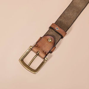 Ceinture en cuir de vachette pour homme, robuste, confortable, légère, durable, imperméable, décontractée, avec boucle carrée en alliage, solide, pour usage quotidien et bureau - Product Image 4