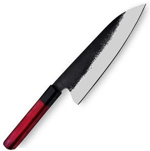 Couteau de chef en acier au carbone de qualité supérieure, lame tranchante comme un rasoir, manche en bois rouge, couteau de cuisine - Product Image 2