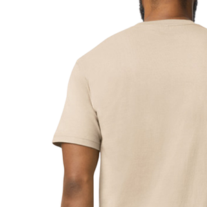Camiseta de Hombre, Cuello Redondo, Algodón Jersey, Color Beige, Manga Corta, Corte Regular, Suave, Transpirable, Informal, Verano, Uso Diario, con Logo, Básica - Product Image 4
