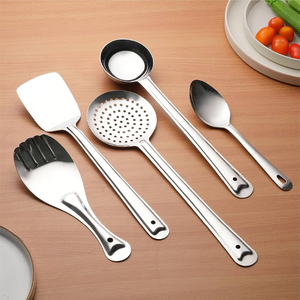 Ensemble de cuillères de cuisine en acier inoxydable, ustensiles de cuisine compatibles lave-vaisselle, à bon prix - Product Image 1
