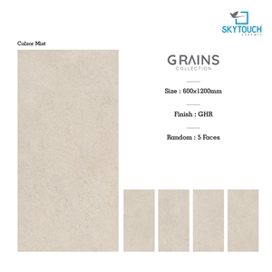 Calzor Mist GHR surphase Ceramic <b>Floor</b> Tiles 600x1200mm <b>Matte</b> Solid Minimalist Design for Villa - Product Image 3