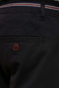 Pantalones Cortos Bermuda de Algodón Oxford Negros Sólidos para Hombre, Cintura Media, Cierre de Botones, Estilo Casual, Tejido Transpirable, Personalizables - Product Image 4