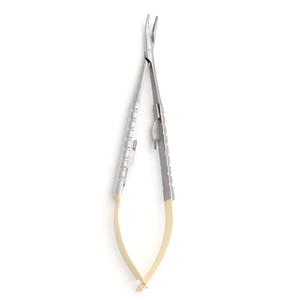 Portaagujas Castroviejo de Alta Calidad, Curvo y Redondo, TC 1.2mm 14cm, Instrumento Microquirúrgico de Acero Inoxidable - Product Image 5