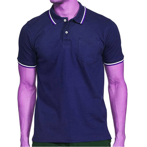 Chemise Homme Boutonnée à Manches Courtes avec Logo, Style Décontracté Tricoté, Coupe Classique, Blanc, Teal, Bleu Marine, Design Uni, 100% Coton, Séchage Rapide - Product Image 3