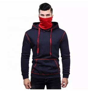 Sweat à capuche personnalisé avec cordon de serrage pour homme, sweat-shirt d'hiver de couleur unie - Product Image 3