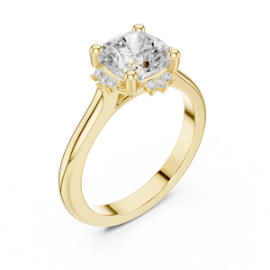 Anillo de Compromiso Clásico de Oro Amarillo de 14K para Mujer, con Diamante Cultivado en Laboratorio de 2 Quilates con Corte Cojín, Certificado por IGI, para Aniversario o Boda, de Aries Jewel - Product Image 2