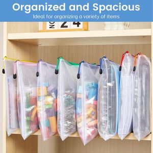 Confezione da 24 Buste a Rete A4 con Etichette Adesive, Robuste Cartelle Formato Letter per Organizzazione Giochi da Tavolo, Puzzle, Giocattoli, Buste con Cerniera in Rete - Product Image 1