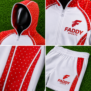 Wholesale Custom <b>Mens</b> Nylon Sports Tracksuit Hooded Jacket and <b>Shorts</b> Set Activewear OEM - Product Image 5