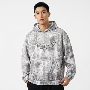 Sweat-shirt à capuche camouflage pour homme, coupe classique, imprimé, tricoté, décontracté, respirant, 100% polyester - Product Image 6