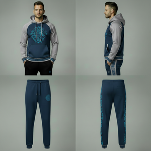 Mens Fitness Apparel Set Sweatshirt And Jogger <b>Pants</b> Designed For Workout Training Gym Active Lifestyle Wear - Product Image 2