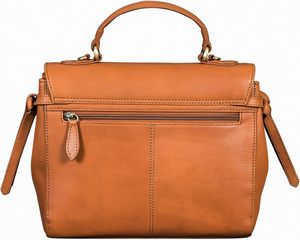 Bolso de Piel Auténtica para Mujer con Solapa y Cierre de Botón, Correa para el Hombro, Estilo Clásico, Uso Diario, Color Marrón, Duradero, Hecho en India - Product Image 2