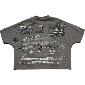 เสื้อยืดลำลองสตรีทแวร์แขนสั้นผ้าฝ้าย 100% ทรงโอเวอร์ไซส์ หนัก 300 กรัม ระบายอากาศได้ดี พิมพ์ลายสกรีนสีพื้นแบบกำหนดเองสำหรับผู้ชาย - Product Image 6