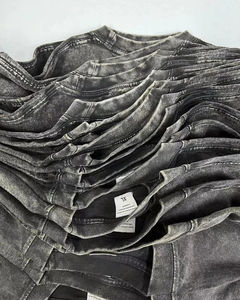 Camiseta de Poliéster/Algodón con Lavado Ácido, Estilo Vintage, para Hombre, Corte Regular, Secado Rápido, Transpirable, Venta al Por Mayor - Product Image 5