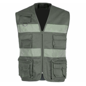 Chaleco de Seguridad Reflectante de Alta Visibilidad para Hombre, Ropa de Trabajo de Poliéster con Bolsillos y Cierre de Cremallera, Gris - Product Image 4