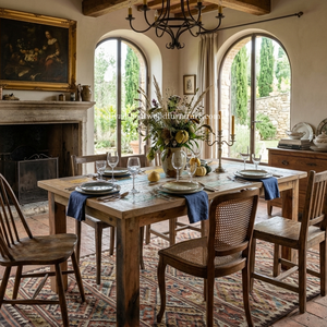 DIVADI Dining <b>Table</b> Java Style KD Leg Rectangular Model Reclaimed Boat Wood Sustainable Design EcoFriendly For Indoor or <b>Outdoor</b> - Product Image 6