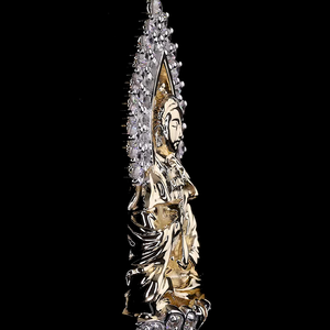 Colgante de Buda con Diamante Redondo Cultivado en Laboratorio, Certificado por IGI, en Oro Amarillo/Blanco y Rosa de 18K, Colgante Religioso para Hombres y Mujeres - Product Image 4