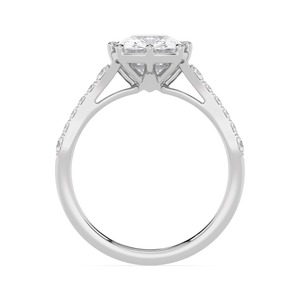 Statement 10K Rose Gold Lab Grown Diamond Engagement Ring 3.29 ctw With <b>Old</b> Mine Long Cushion And Round Diamond Design - Product Image 4